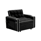 Divano Letto Futon Pieghevole in Velluto da 70,86" con Porta USB, Schienale Regolabile, Porta Telefono Girevole e Posacenere