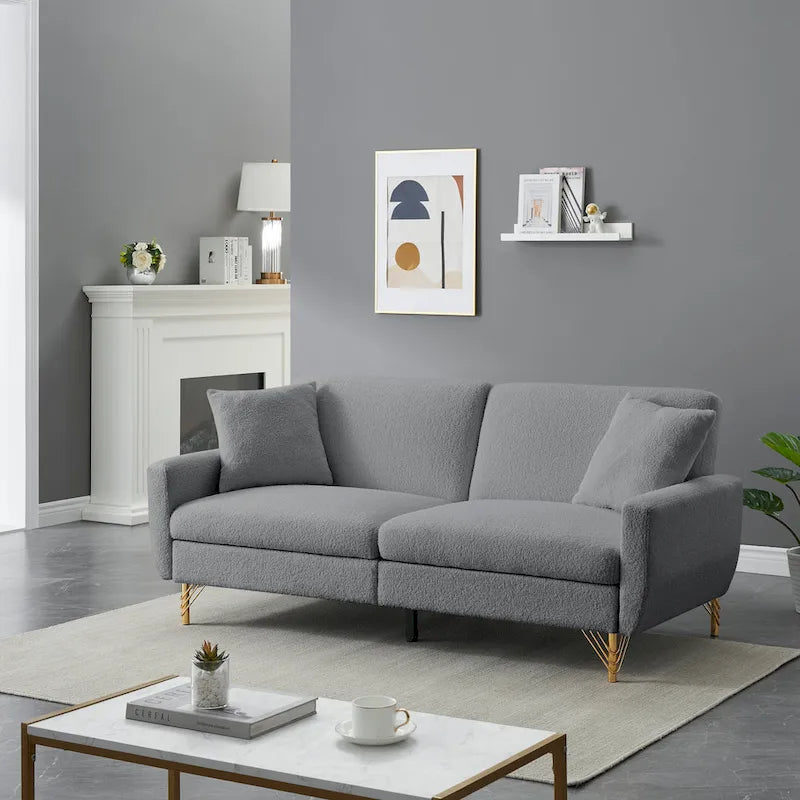 Divano Letto Futon Pieghevole, Schienale Regolabile, Design Compatto, Convertibile in Diverse Posizioni