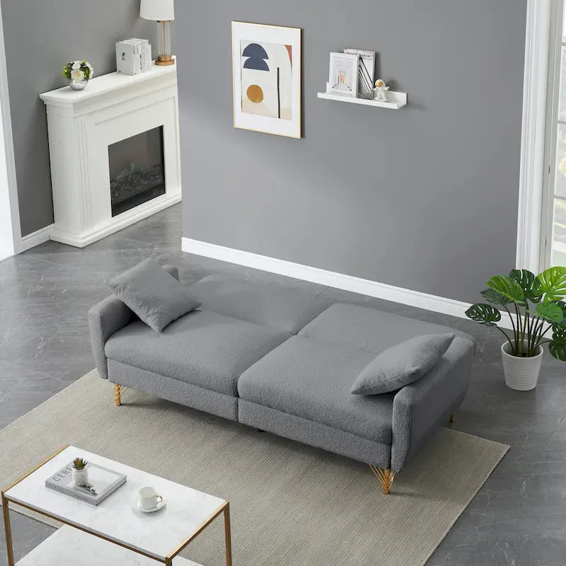 Divano Letto Futon Pieghevole, Schienale Regolabile, Design Compatto, Convertibile in Diverse Posizioni