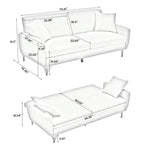 Divano Letto Futon Pieghevole, Schienale Regolabile, Design Compatto, Convertibile in Diverse Posizioni