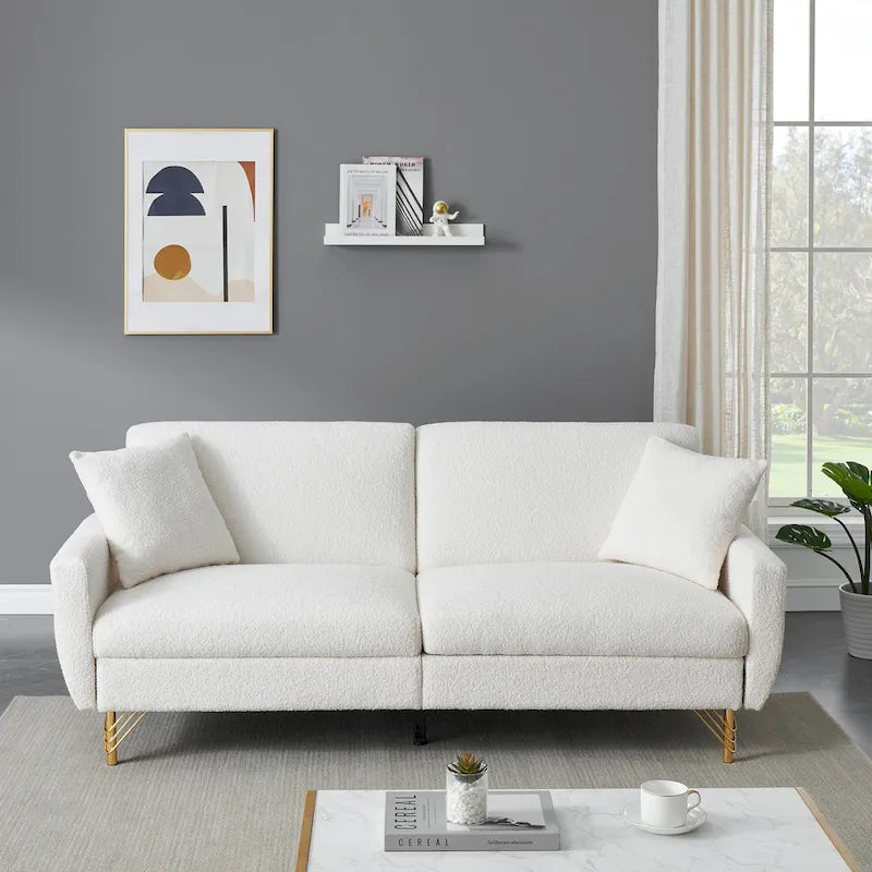 Divano Letto Futon Pieghevole, Schienale Regolabile, Design Compatto, Convertibile in Diverse Posizioni