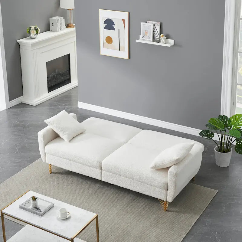 Divano Letto Futon Pieghevole, Schienale Regolabile, Design Compatto, Convertibile in Diverse Posizioni