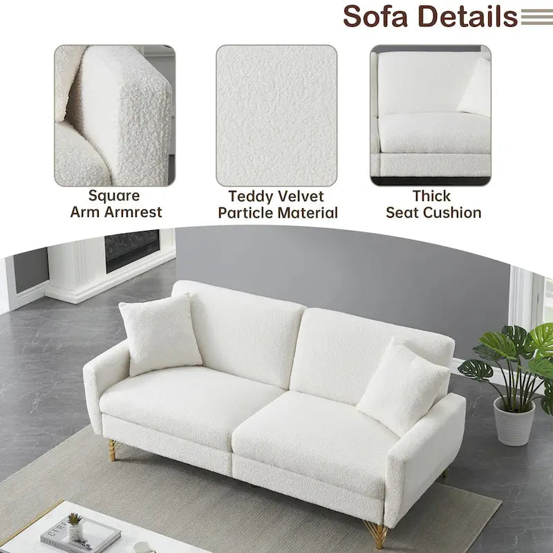 Divano Letto Futon Pieghevole, Schienale Regolabile, Design Compatto, Convertibile in Diverse Posizioni