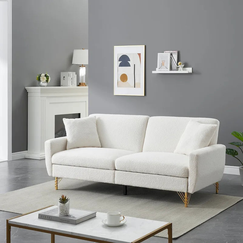 Divano Letto Futon Pieghevole, Schienale Regolabile, Design Compatto, Convertibile in Diverse Posizioni