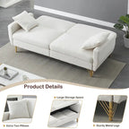 Divano Letto Futon Pieghevole, Schienale Regolabile, Design Compatto, Convertibile in Diverse Posizioni