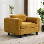 Poltrona singola in velluto intrecciato oversize da 45,5", cuscino ad alta densità, gambe in legno di gomma, capacità 150 kg