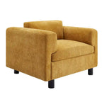 Poltrona singola in velluto intrecciato oversize da 45,5", cuscino ad alta densità, gambe in legno di gomma, capacità 150 kg