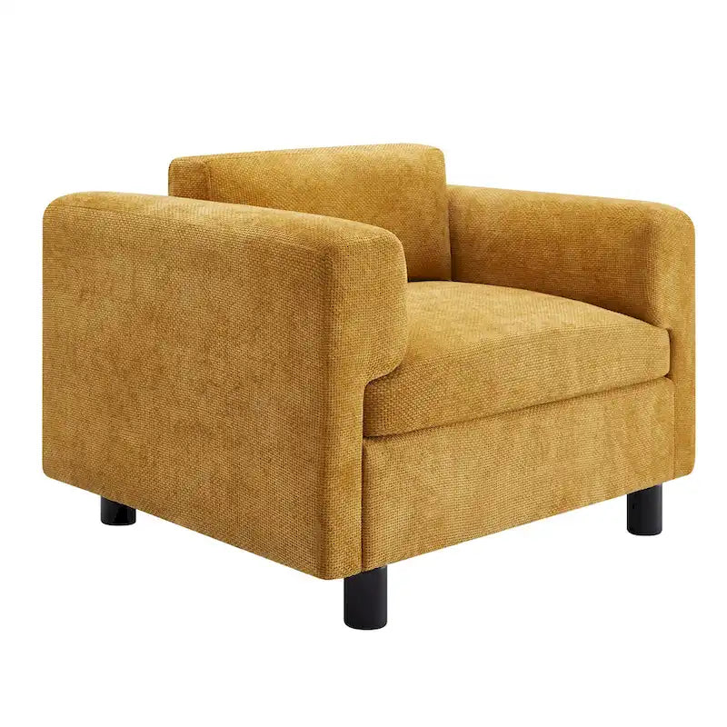 Poltrona singola in velluto intrecciato oversize da 45,5", cuscino ad alta densità, gambe in legno di gomma, capacità 150 kg