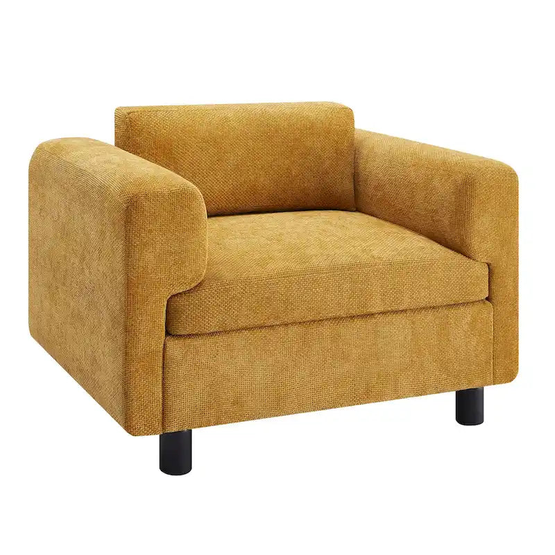 Poltrona singola in velluto intrecciato oversize da 45,5", cuscino ad alta densità, gambe in legno di gomma, capacità 150 kg