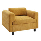 Poltrona singola in velluto intrecciato oversize da 45,5", cuscino ad alta densità, gambe in legno di gomma, capacità 150 kg
