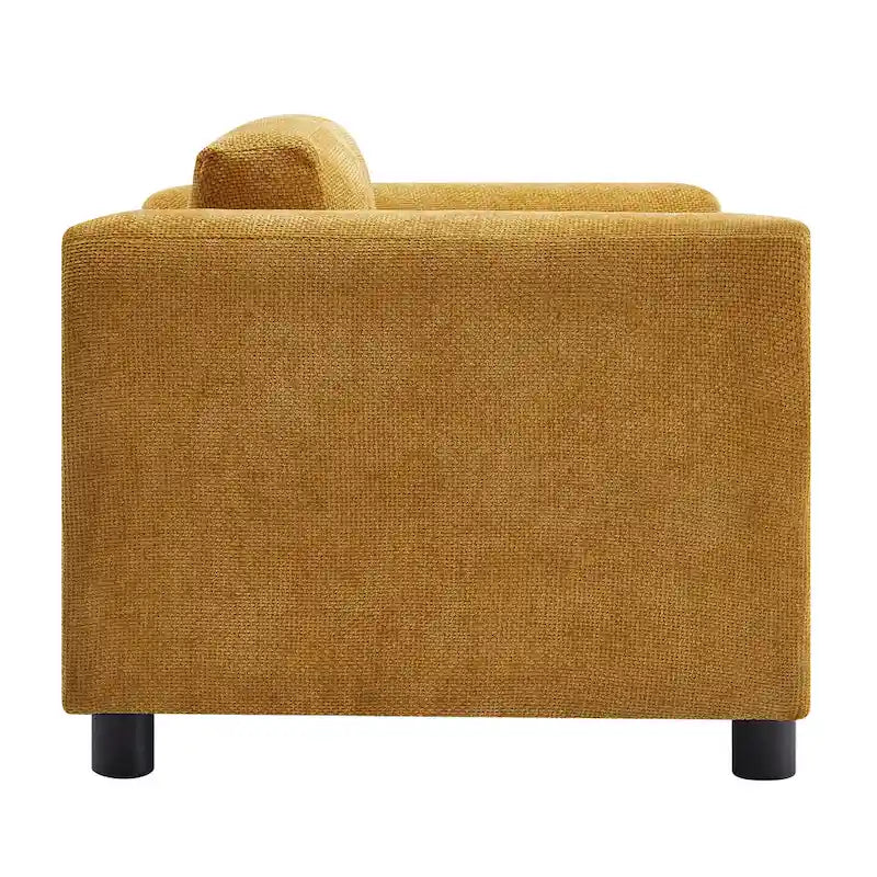 Poltrona singola in velluto intrecciato oversize da 45,5", cuscino ad alta densità, gambe in legno di gomma, capacità 150 kg