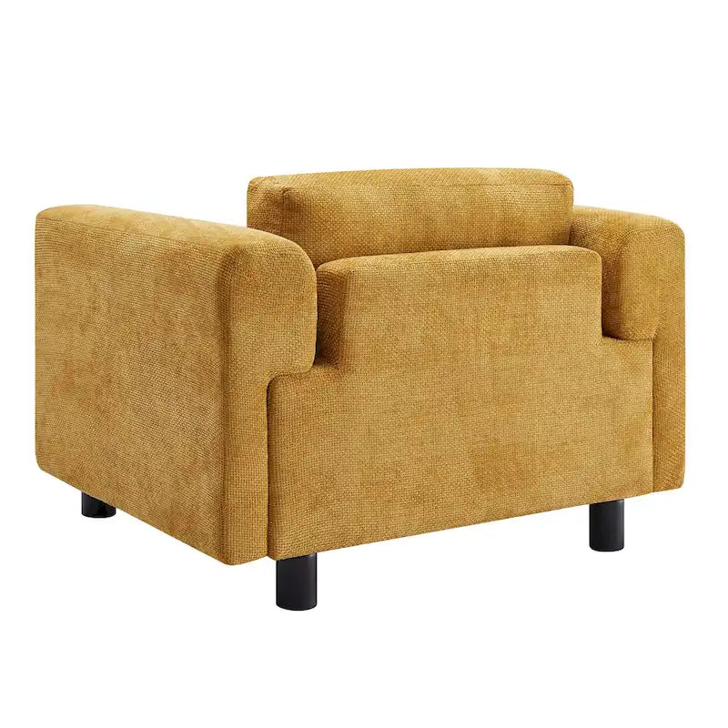 Poltrona singola in velluto intrecciato oversize da 45,5", cuscino ad alta densità, gambe in legno di gomma, capacità 150 kg