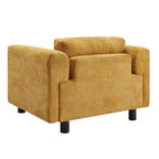 Poltrona singola in velluto intrecciato oversize da 45,5", cuscino ad alta densità, gambe in legno di gomma, capacità 150 kg