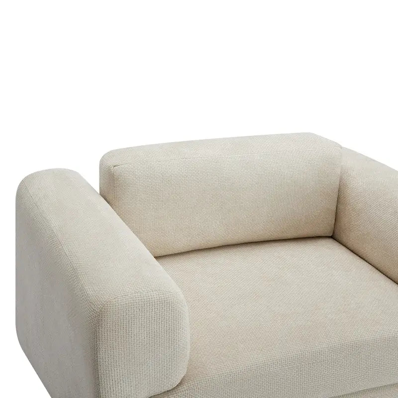 Poltrona singola in velluto intrecciato oversize da 45,5", cuscino ad alta densità, gambe in legno di gomma, capacità 150 kg