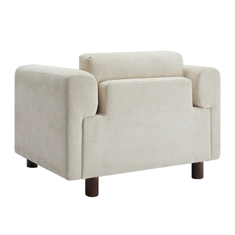 Poltrona singola in velluto intrecciato oversize da 45,5", cuscino ad alta densità, gambe in legno di gomma, capacità 150 kg