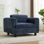 Poltrona singola in velluto intrecciato oversize da 45,5", cuscino ad alta densità, gambe in legno di gomma, capacità 150 kg