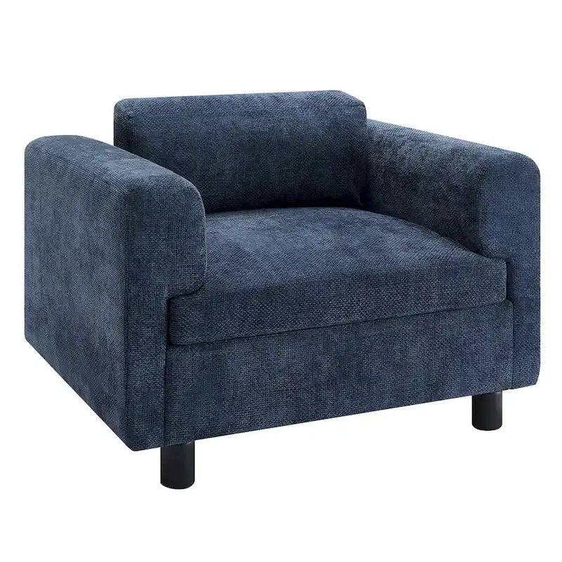 Poltrona singola in velluto intrecciato oversize da 45,5", cuscino ad alta densità, gambe in legno di gomma, capacità 150 kg
