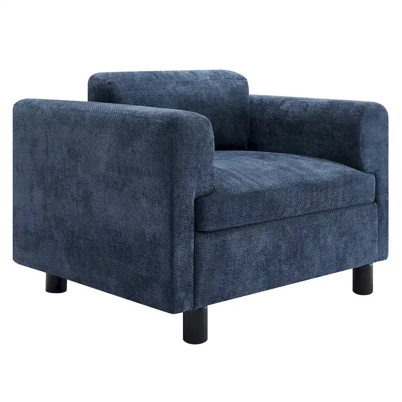 Poltrona singola in velluto intrecciato oversize da 45,5", cuscino ad alta densità, gambe in legno di gomma, capacità 150 kg