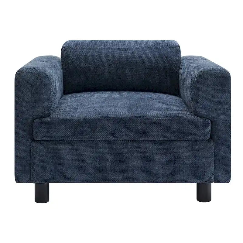 Poltrona singola in velluto intrecciato oversize da 45,5", cuscino ad alta densità, gambe in legno di gomma, capacità 150 kg