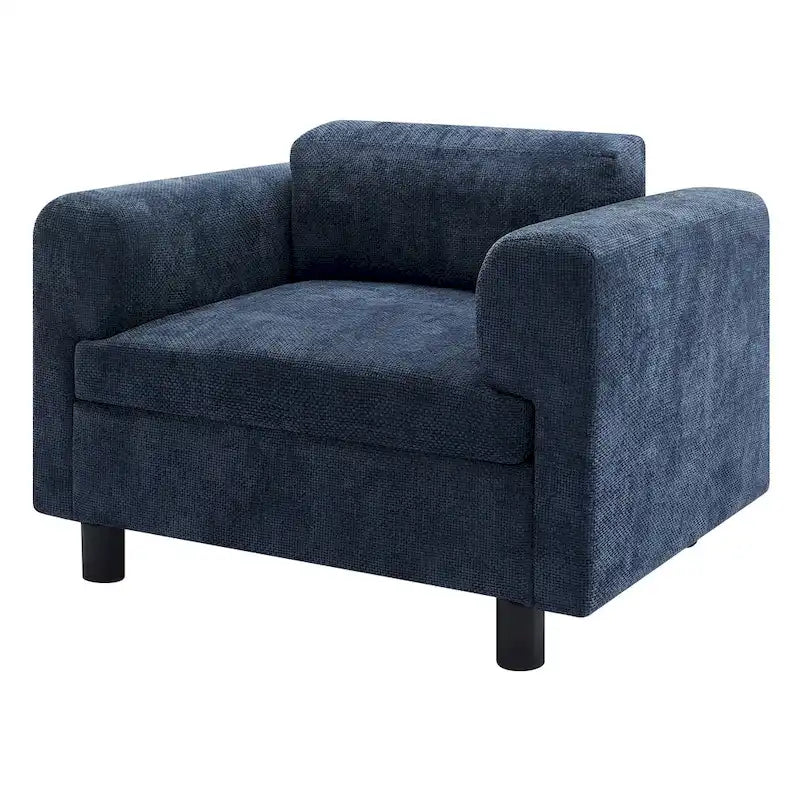 Poltrona singola in velluto intrecciato oversize da 45,5", cuscino ad alta densità, gambe in legno di gomma, capacità 150 kg