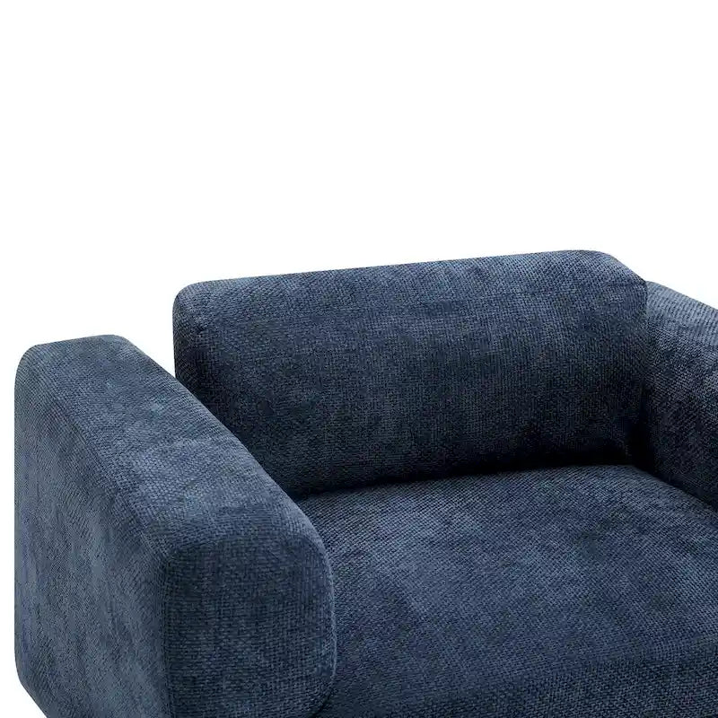 Poltrona singola in velluto intrecciato oversize da 45,5", cuscino ad alta densità, gambe in legno di gomma, capacità 150 kg