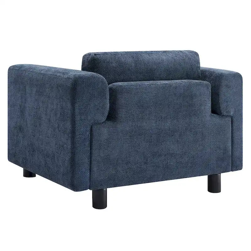 Poltrona singola in velluto intrecciato oversize da 45,5", cuscino ad alta densità, gambe in legno di gomma, capacità 150 kg