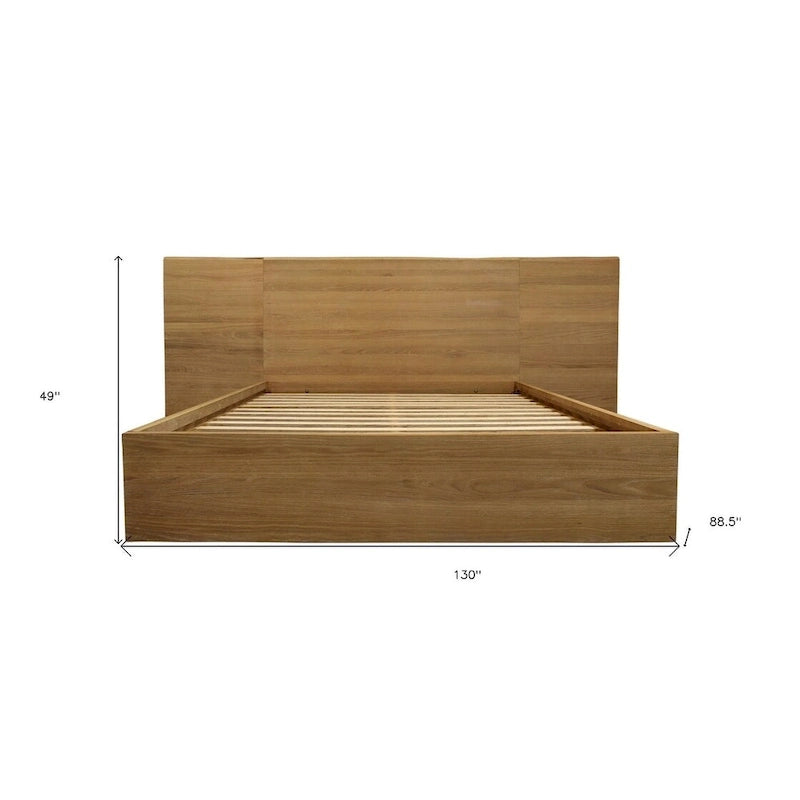 Struttura letto king size in legno naturale California