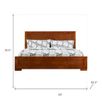 Letto Matrimoniale in Legno Massello, Pannello Intarsiato Marrone, Stile Classico, Senza Rete a Molle