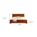 Struttura letto king-size in legno marrone, costruzione solida, stile classico, non necessita di rete a molle