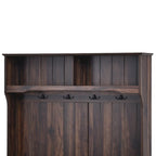 Modern Hall Tree, Panca da Ingresso con 2 Ripiani Aperti, 4 Ganci Doppi in Metallo, per Ingresso e Corridoio