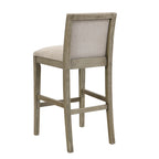 Set di 2 sgabelli da bar imbottiti, altezza bar 77,5 cm, cuscino in tessuto, struttura in legno, stile retrò