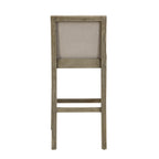 Set di 2 sgabelli da bar imbottiti, altezza bar 77,5 cm, cuscino in tessuto, struttura in legno, stile retrò