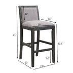 Set di 2 sgabelli da bar imbottiti, altezza bar 77,5 cm, cuscino in tessuto, struttura in legno, stile retrò