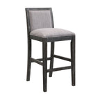 Set di 2 sgabelli da bar imbottiti, altezza bar 77,5 cm, cuscino in tessuto, struttura in legno, stile retrò