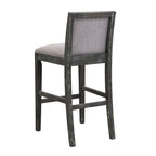 Set di 2 sgabelli da bar imbottiti, altezza bar 77,5 cm, cuscino in tessuto, struttura in legno, stile retrò