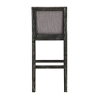 Set di 2 sgabelli da bar imbottiti, altezza bar 77,5 cm, cuscino in tessuto, struttura in legno, stile retrò