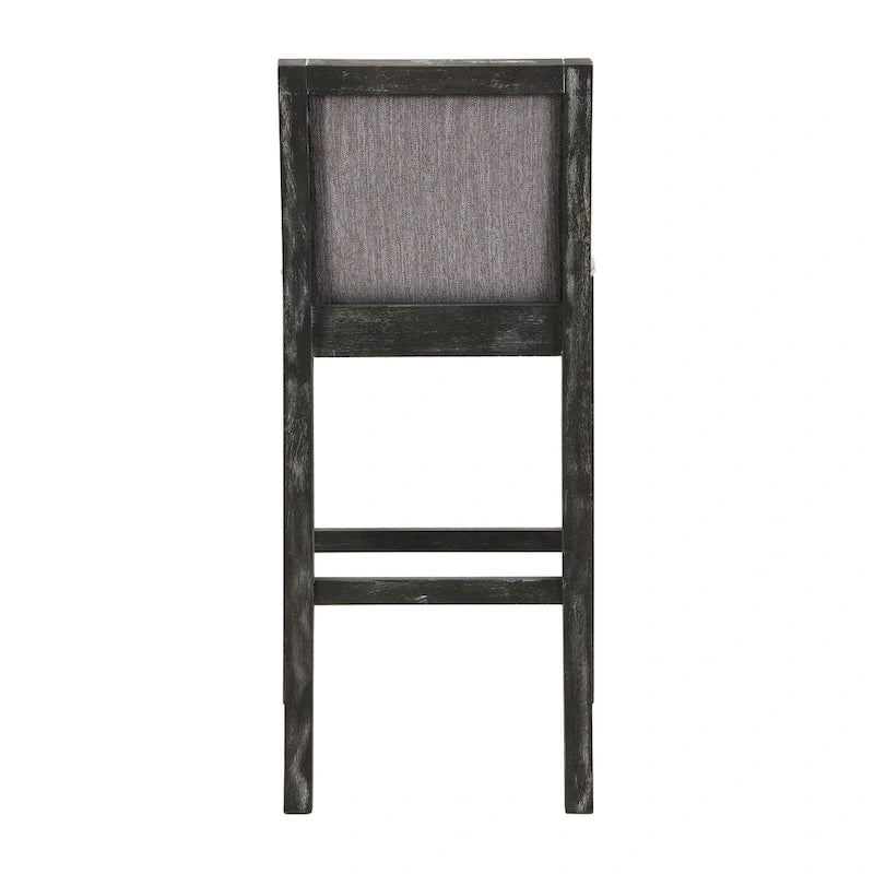 Set di 2 sgabelli da bar imbottiti, altezza bar 77,5 cm, cuscino in tessuto, struttura in legno, stile retrò