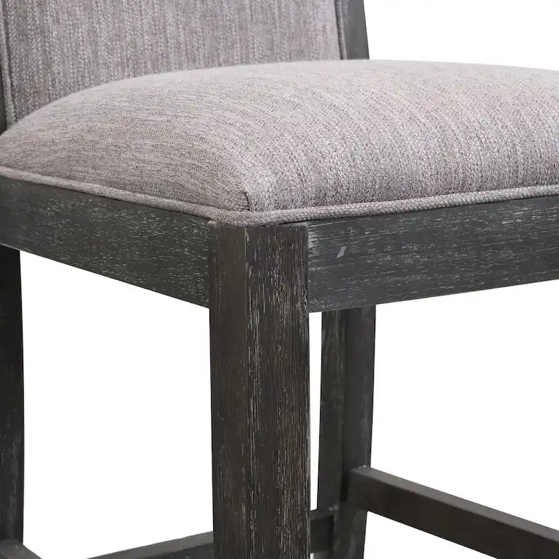 Set di 2 sgabelli da bar imbottiti, altezza bar 77,5 cm, cuscino in tessuto, struttura in legno, stile retrò
