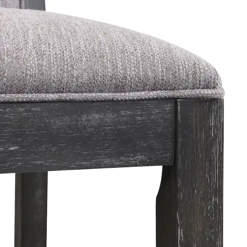Set di 2 sgabelli da bar imbottiti, altezza bar 77,5 cm, cuscino in tessuto, struttura in legno, stile retrò