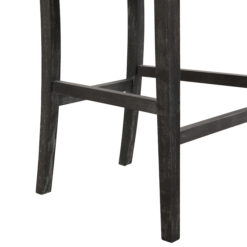 Set di 2 sgabelli da bar imbottiti, altezza bar 77,5 cm, cuscino in tessuto, struttura in legno, stile retrò