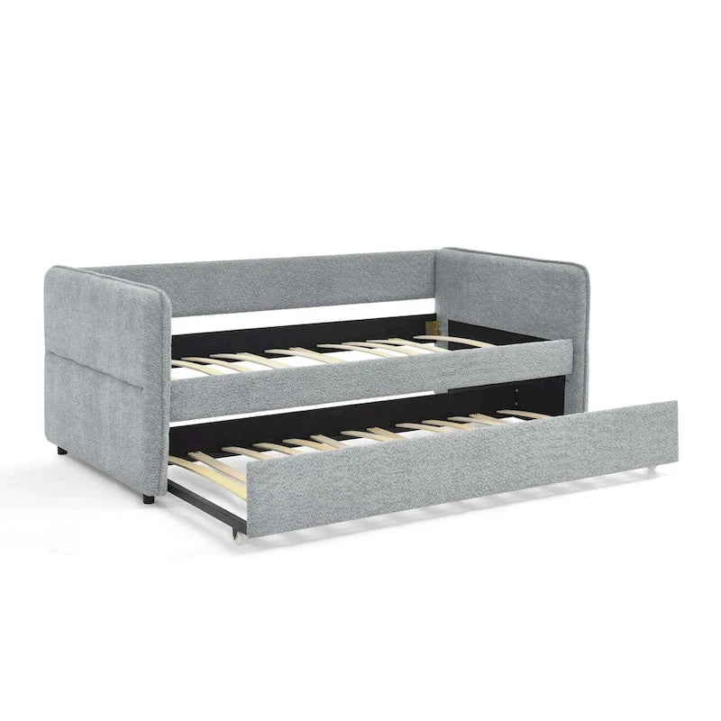 Divano letto singolo Boucle con letto estraibile
