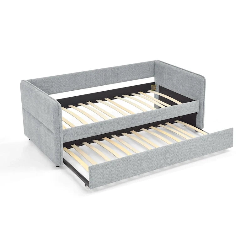 Divano letto singolo Boucle con letto estraibile