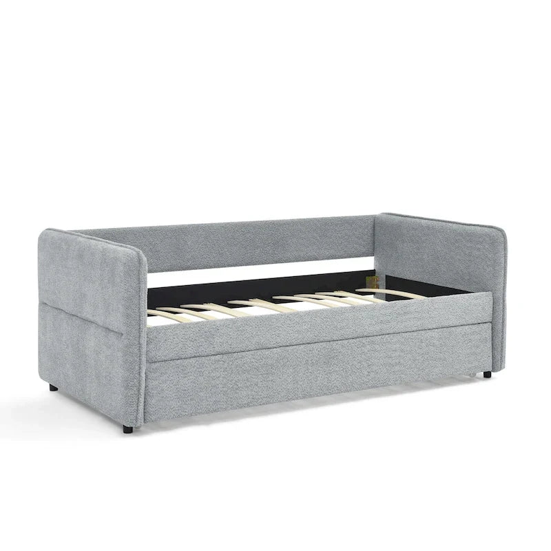 Divano letto singolo Boucle con letto estraibile