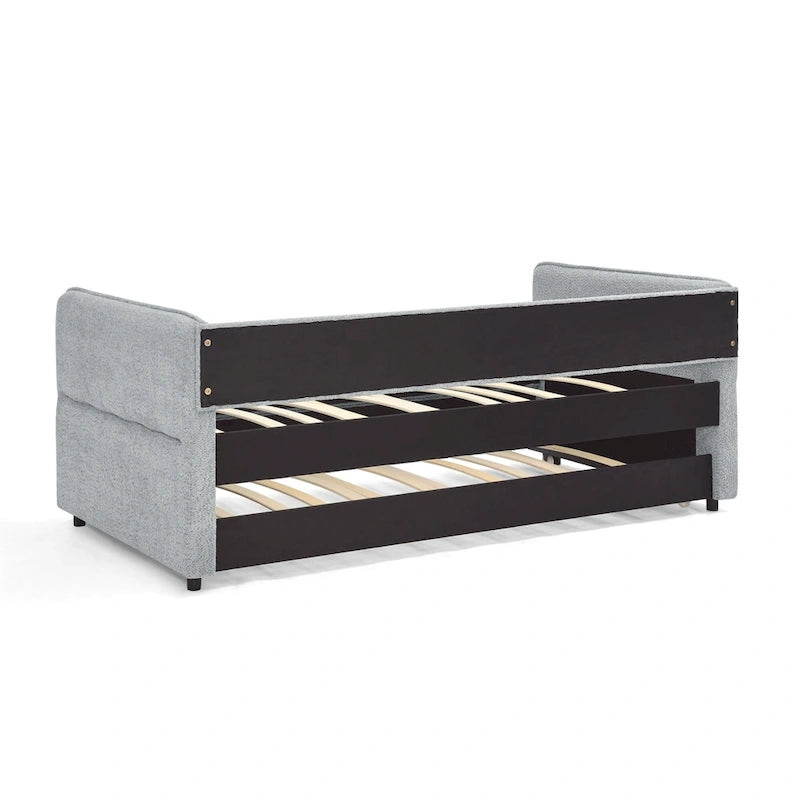 Divano letto singolo Boucle con letto estraibile