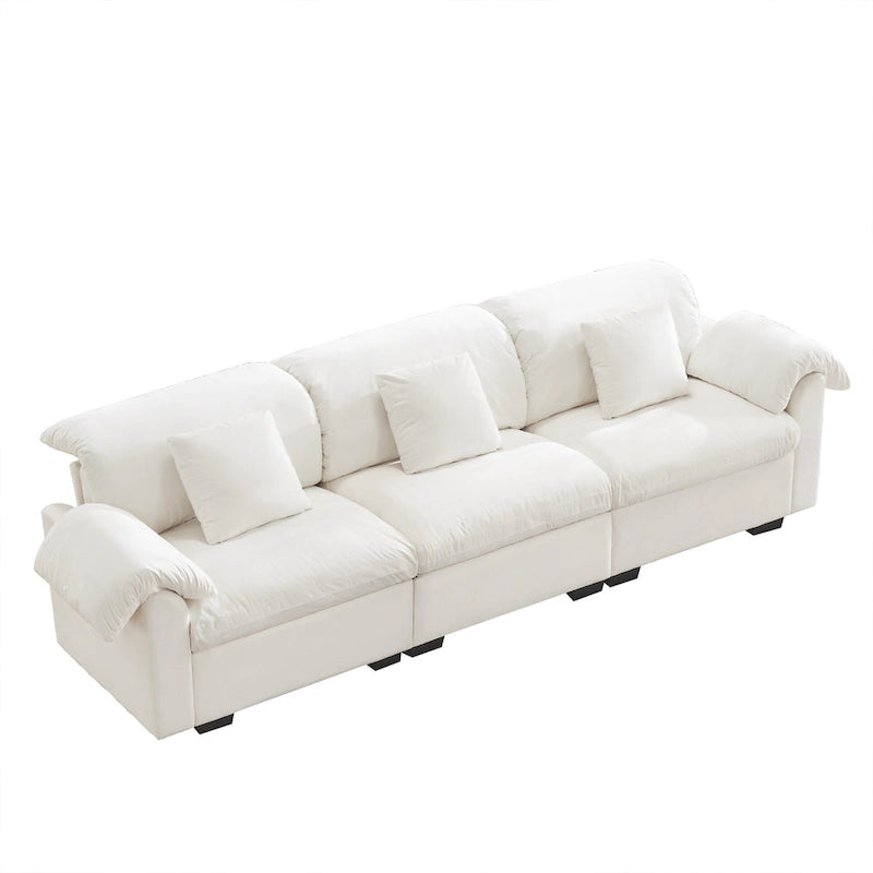 119 Divano a 4 posti in velluto con contenitore - Design Flessibile e Comfort Lussuoso