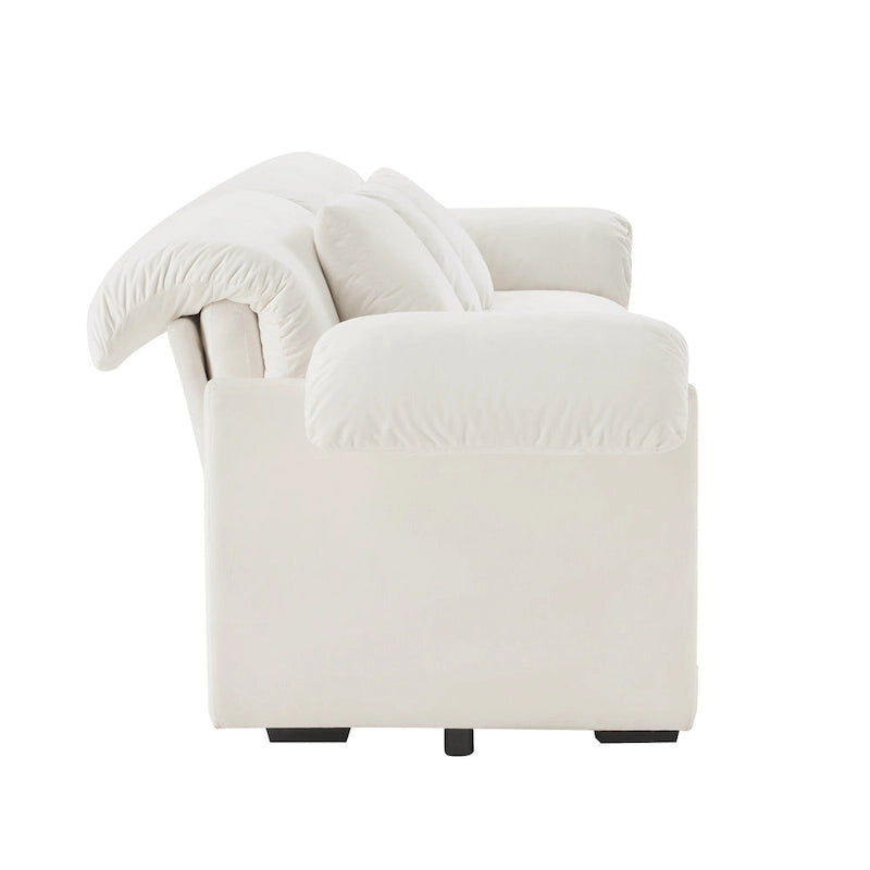 119 Divano a 4 posti in velluto con contenitore - Design Flessibile e Comfort Lussuoso