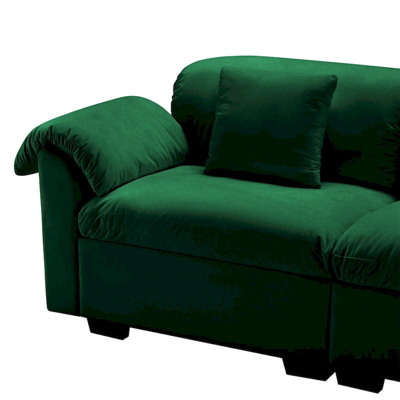 119 Divano a 4 posti in velluto con contenitore - Design Flessibile e Comfort Lussuoso
