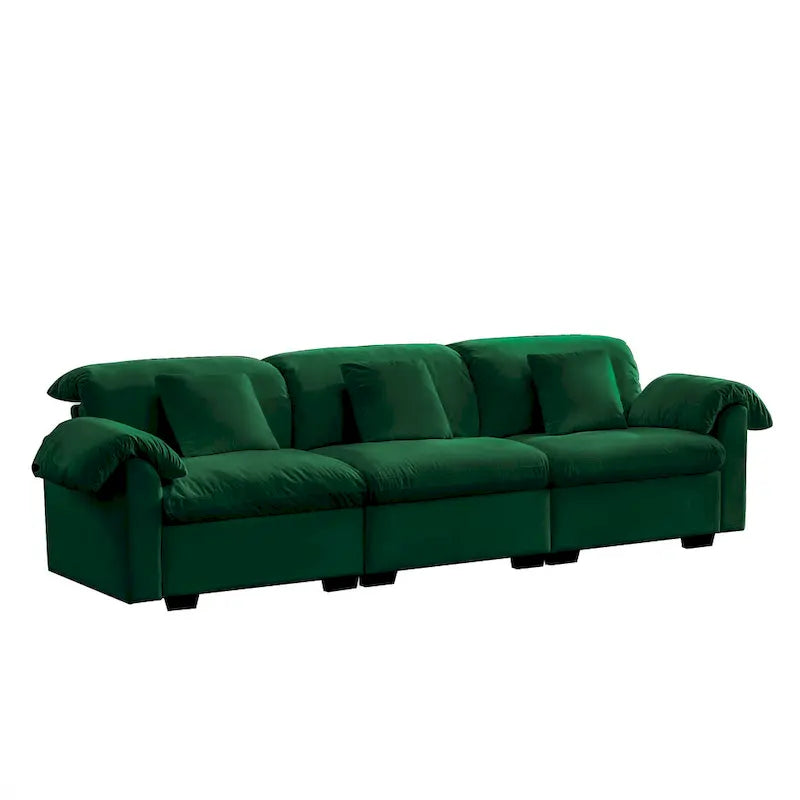 119 Divano a 4 posti in velluto con contenitore - Design Flessibile e Comfort Lussuoso