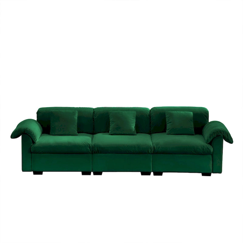 119 Divano a 4 posti in velluto con contenitore - Design Flessibile e Comfort Lussuoso