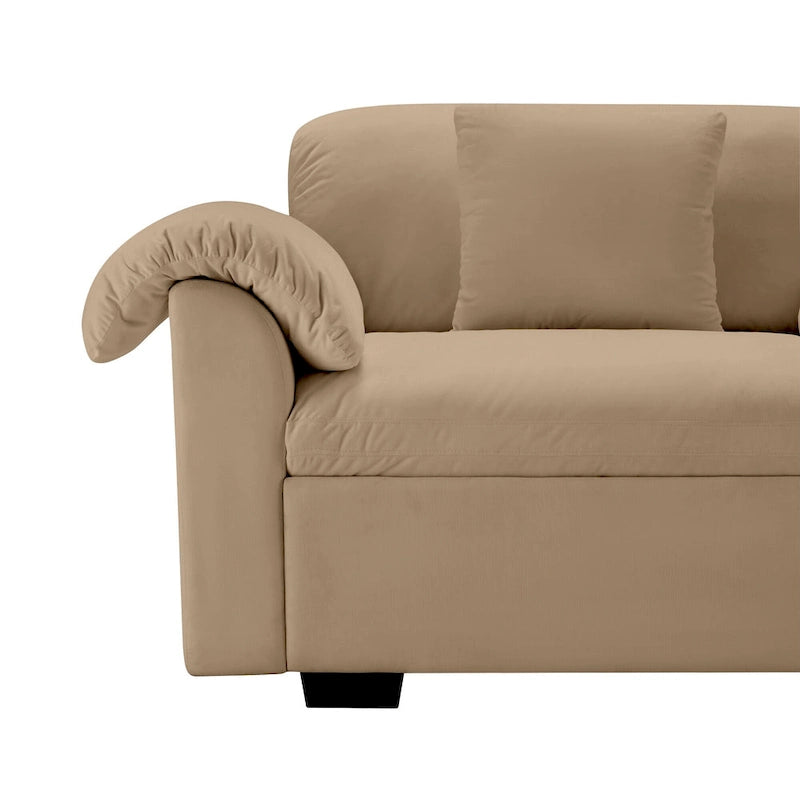 119 Divano a 4 posti in velluto con contenitore - Design Flessibile e Comfort Lussuoso